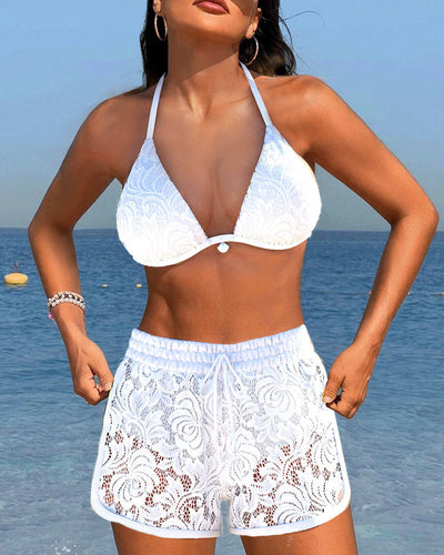 Idske® | Elegante Effen Kanten Bikiniset