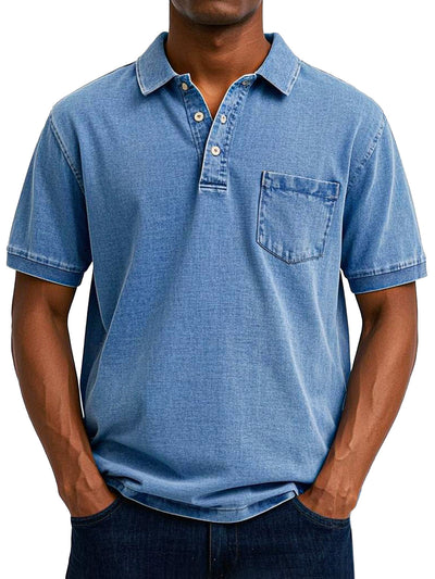 Hidde™ | Casual Denimlook Polo met Relaxte Uitstraling