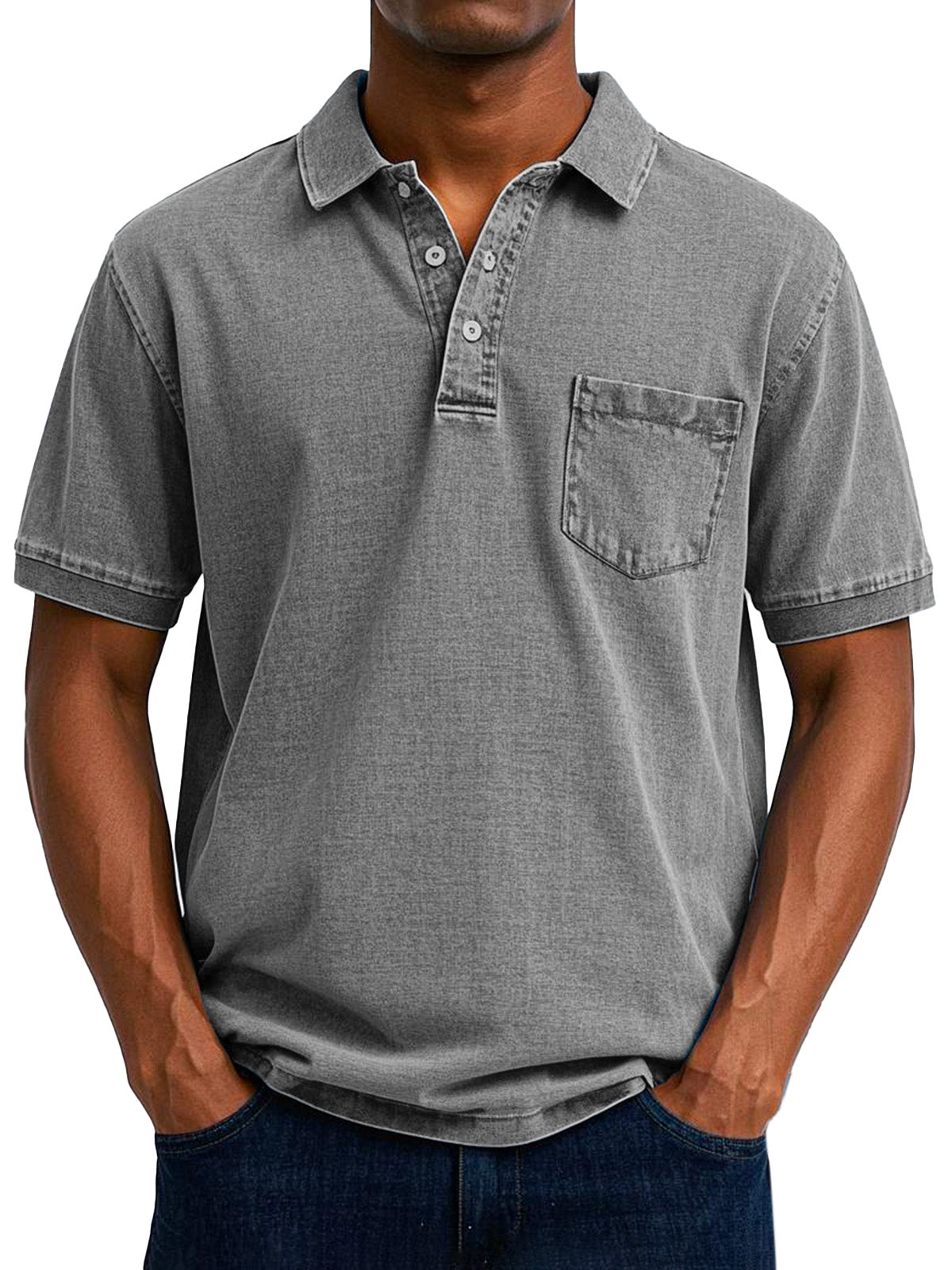 Hidde™ | Casual Denimlook Polo met Relaxte Uitstraling