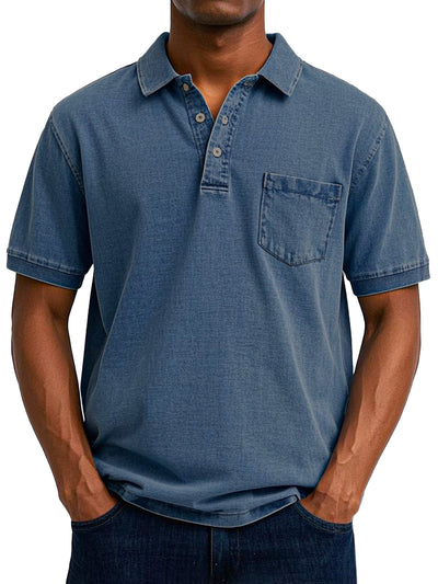 Hidde™ | Casual Denimlook Polo met Relaxte Uitstraling