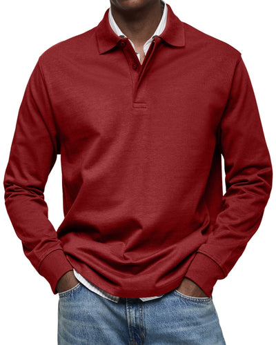 Mason™ | Casual Heren Polo met Lange Mouwen