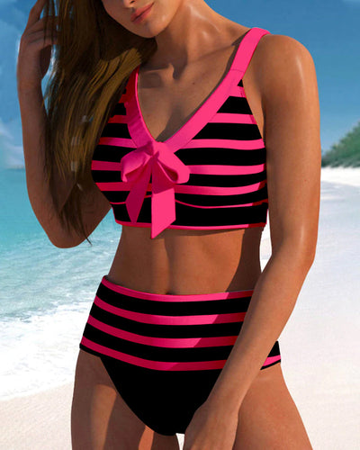 Nel® | Gestreepte bikini met hoge taille