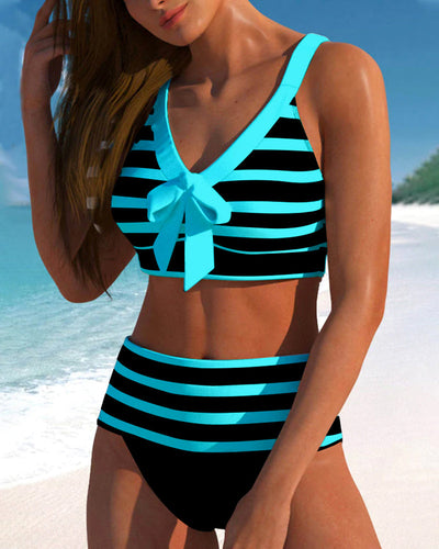 Nel® | Gestreepte bikini met hoge taille