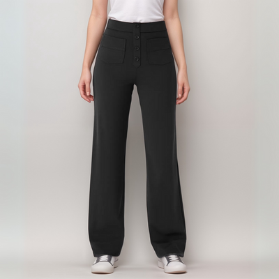 Jelena™ | Elastische broek met hoge taille