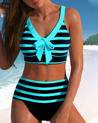 Nel® | Gestreepte bikini met hoge taille