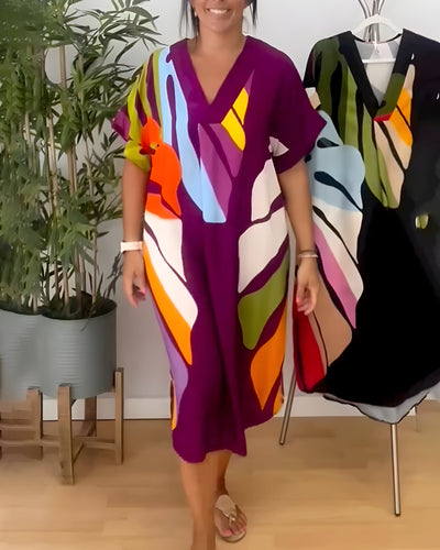 Roos™ | Artistieke Midi Jurk met Print
