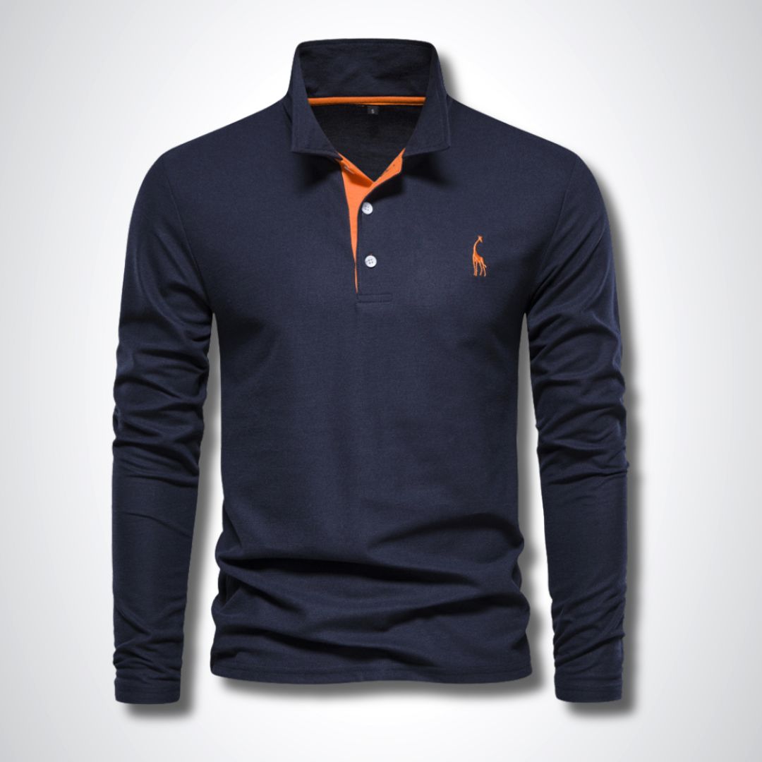 Lenien™ | Lange Mouw Polo met Contrastdetail