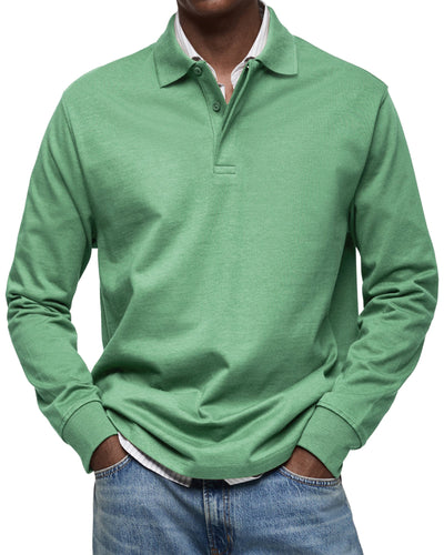 Mason™ | Casual Heren Polo met Lange Mouwen