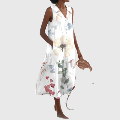 Annelies™ | Zomerse Mouwloze Jurk met Bloemenprint