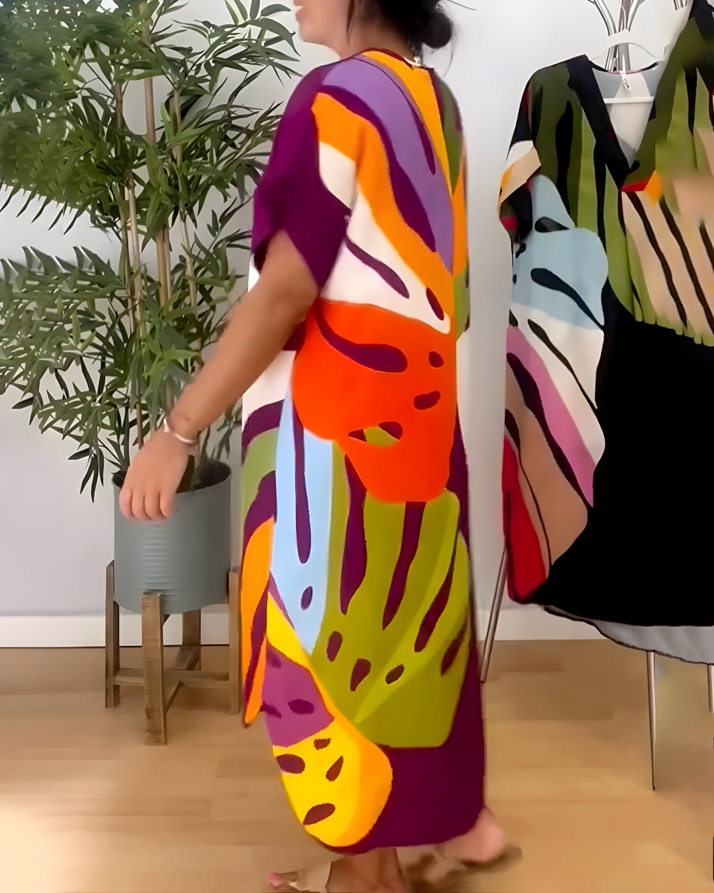 Roos™ | Artistieke Midi Jurk met Print