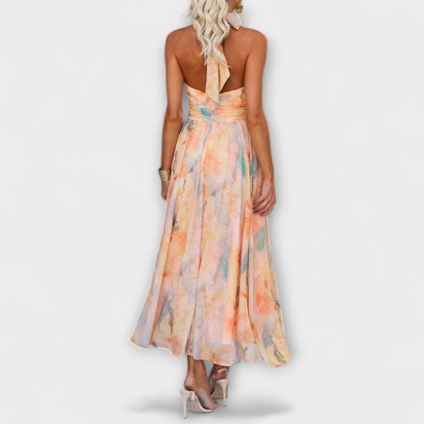 Willeke™ | Zomerse Halterjurk met Waterverfprint