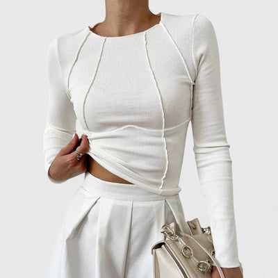 Noor™ | Elegante Lange Mouwen Top met Nauwsluitende Pasvorm