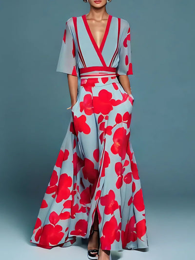 Elise | Elegante Bloemen Wrap Jurk