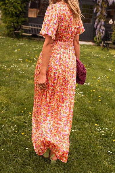 Sandra | Elegante V-Hals Maxi Jurk