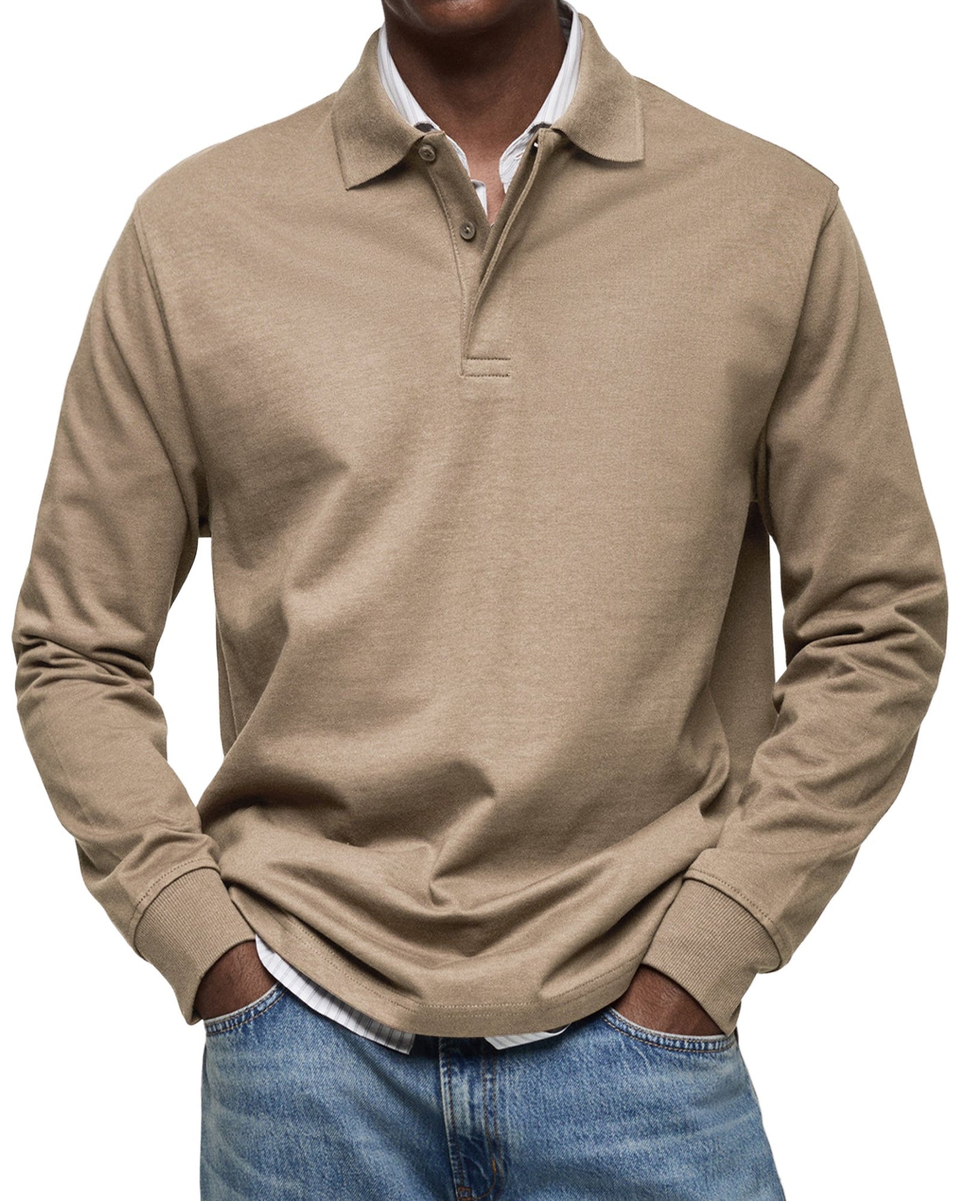 Mason™ | Casual Heren Polo met Lange Mouwen