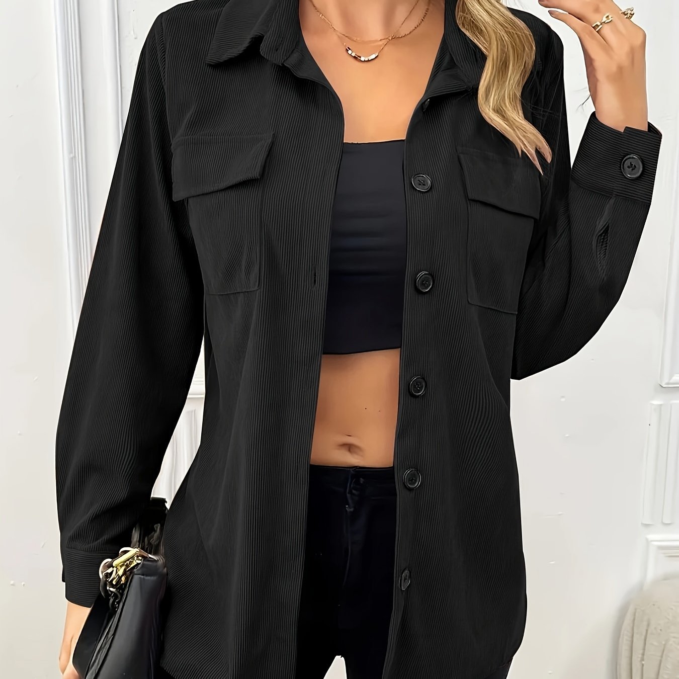 Romy™ | Casual Overhemdjack met Borstzakken