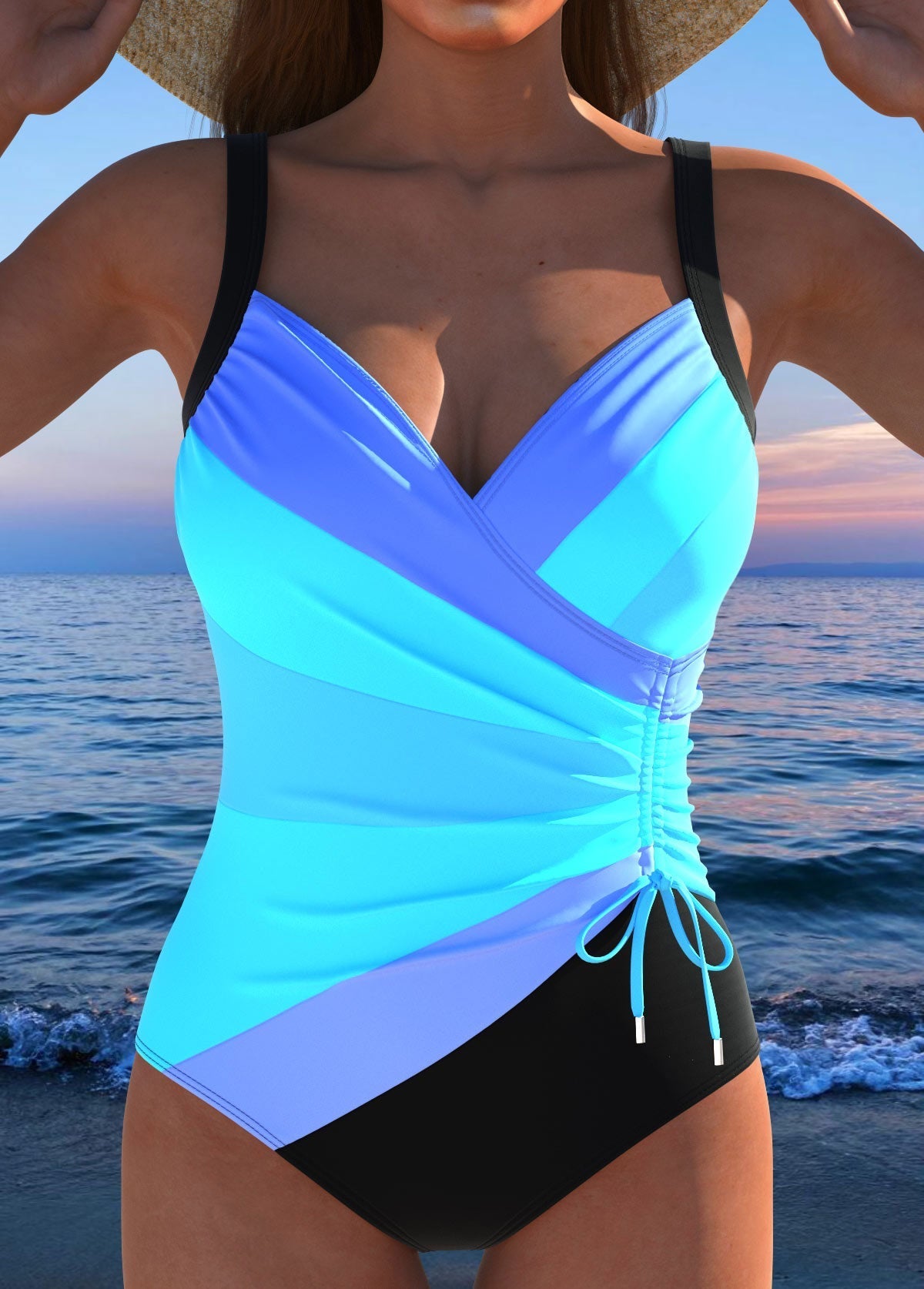 Luxe Surplice Badpak met Kleurrijke Print