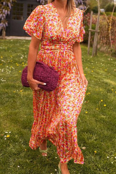 Sandra | Elegante V-Hals Maxi Jurk