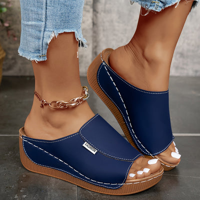 Naya™ | Comfortabele Witte Instap Sandalen met Sleehak