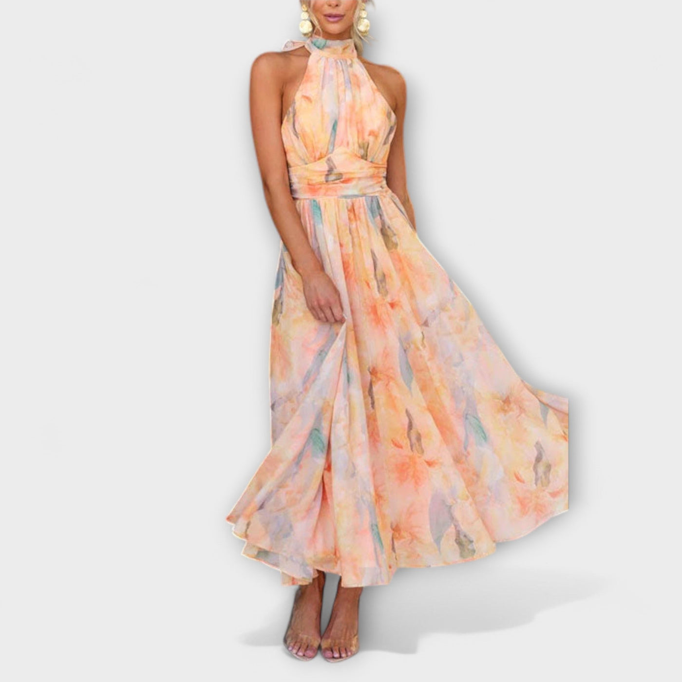 Willeke™ | Zomerse Halterjurk met Waterverfprint