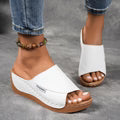 Naya™ | Comfortabele Witte Instap Sandalen met Sleehak