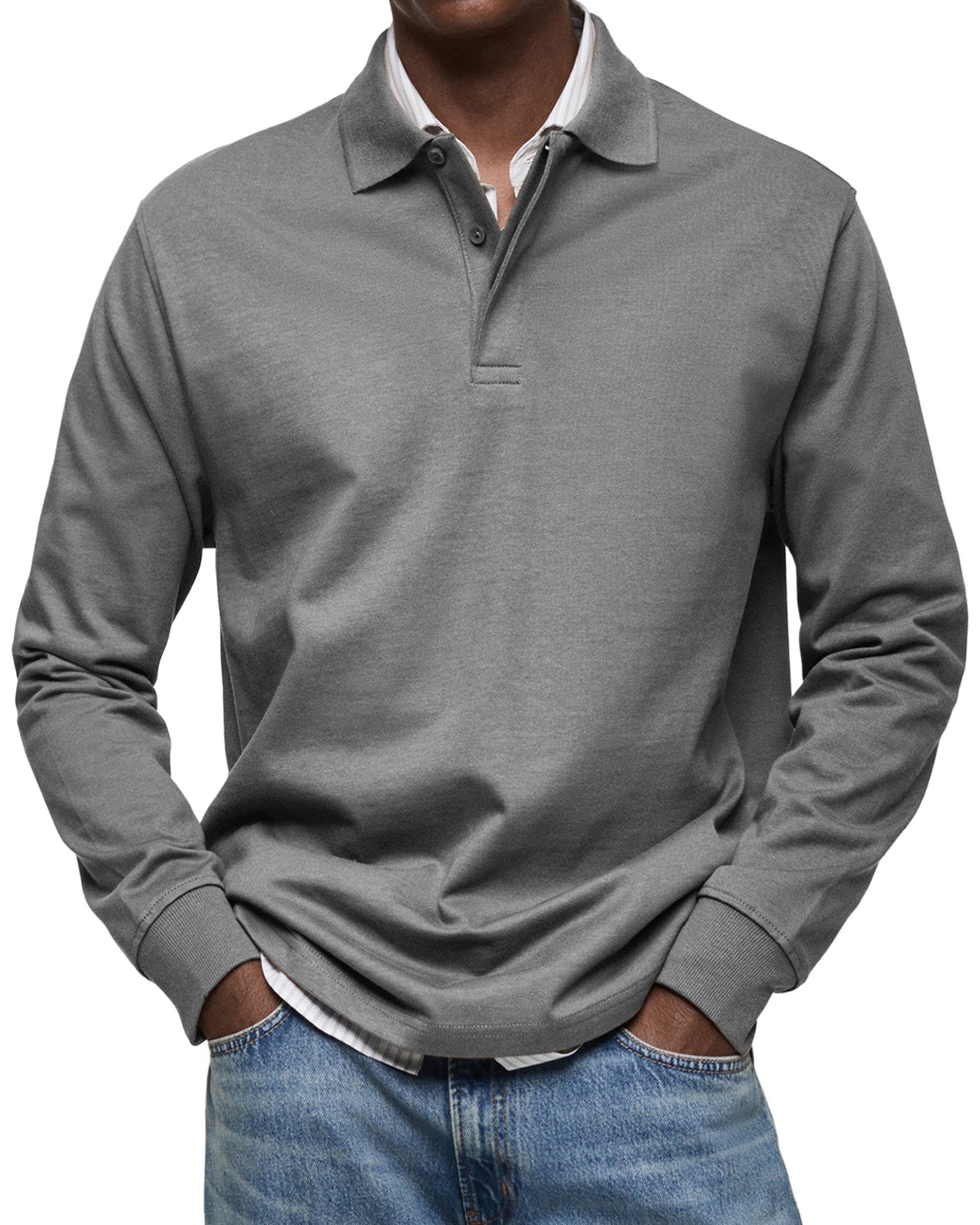 Mason™ | Casual Heren Polo met Lange Mouwen