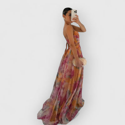 Carine™ | Maxijurk met bloemenprint