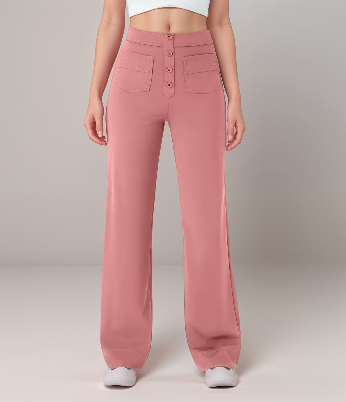Jelena™ | Elastische broek met hoge taille