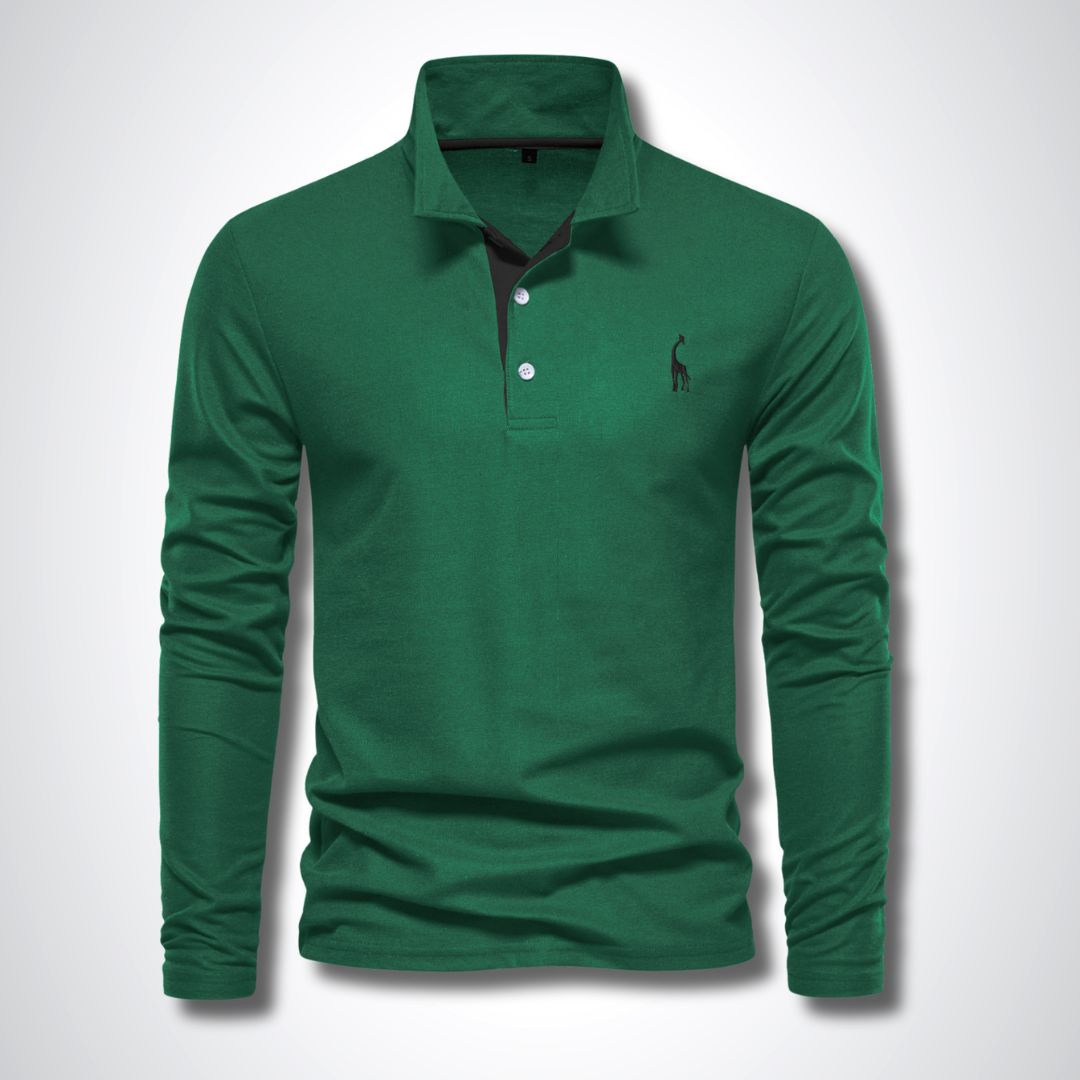 Lenien™ | Lange Mouw Polo met Contrastdetail