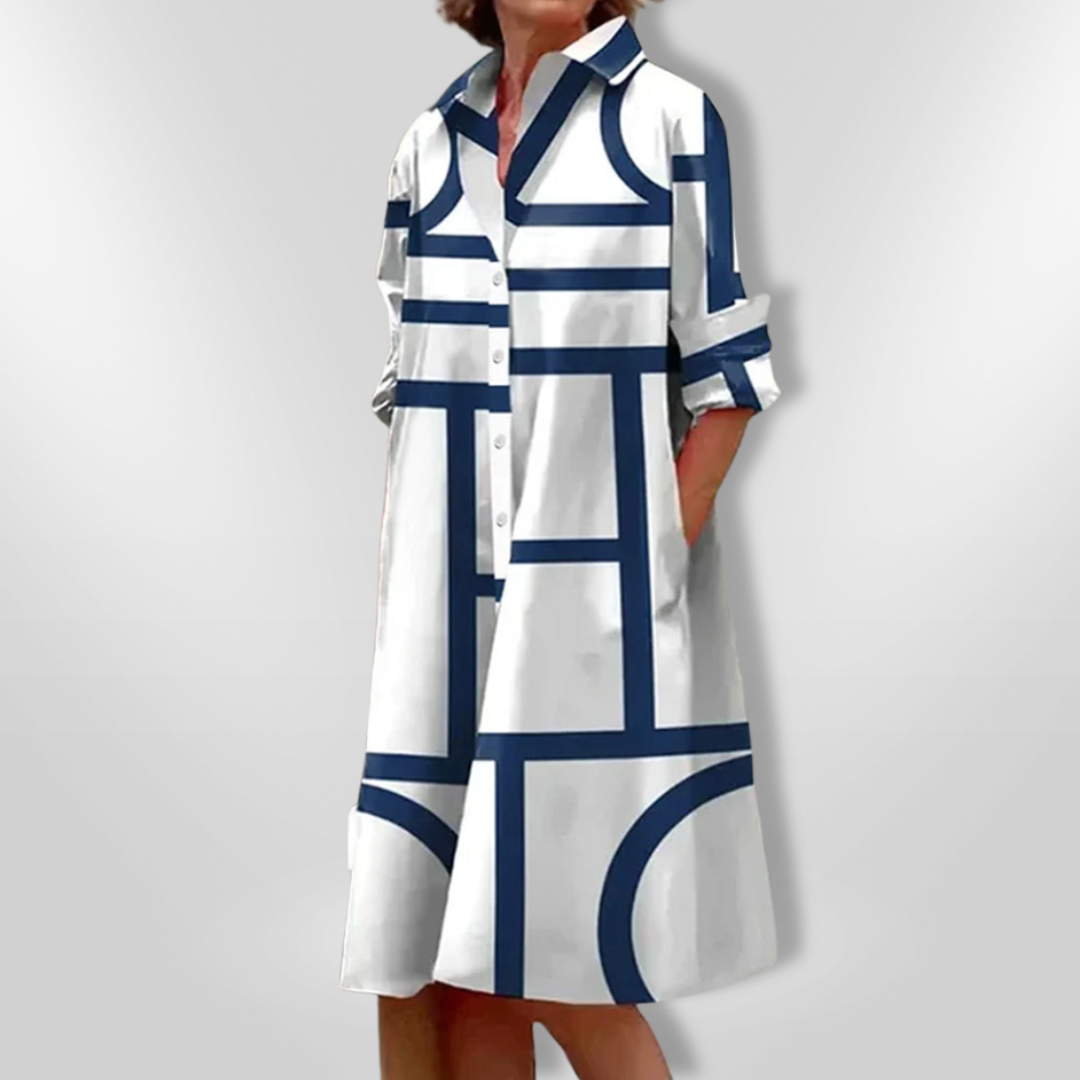 Vianne™ | Stijlvolle Shirtjurk met Grafisch Design