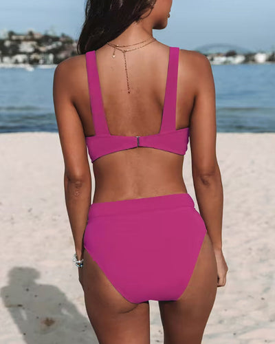 Hilde - Effen Hoge Taille Badpak