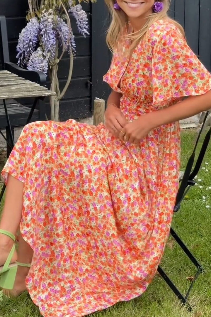 Sandra | Elegante V-Hals Maxi Jurk