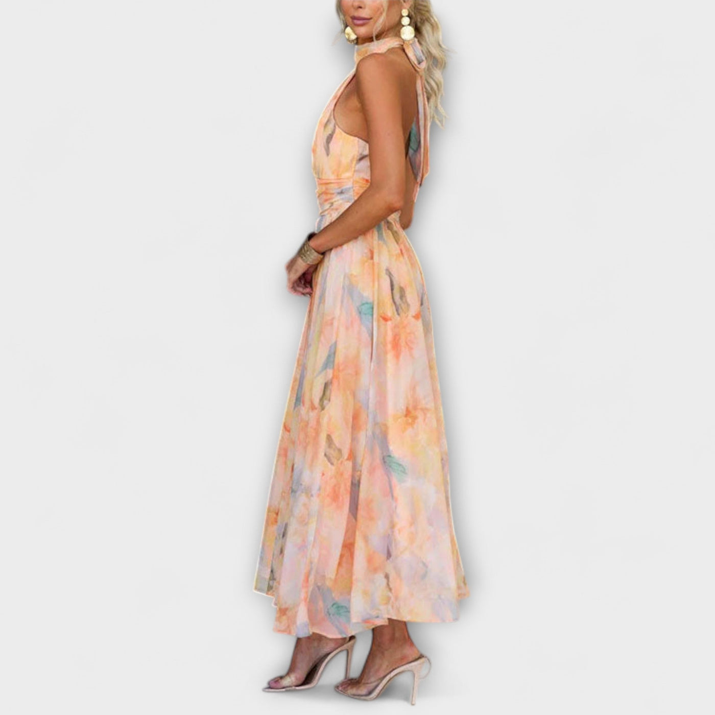 Willeke™ | Zomerse Halterjurk met Waterverfprint