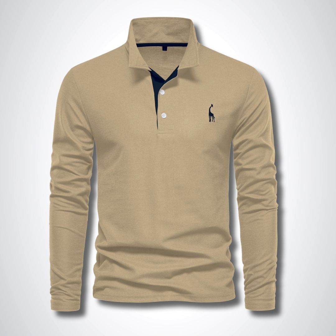 Lenien™ | Lange Mouw Polo met Contrastdetail