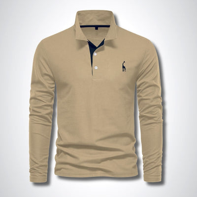 Lenien™ | Lange Mouw Polo met Contrastdetail