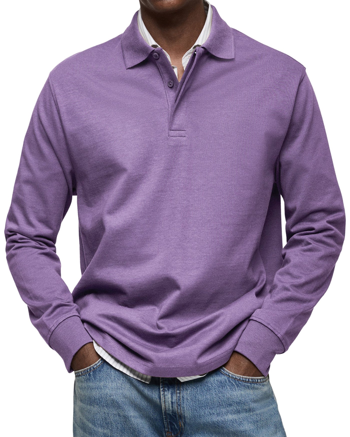 Mason™ | Casual Heren Polo met Lange Mouwen
