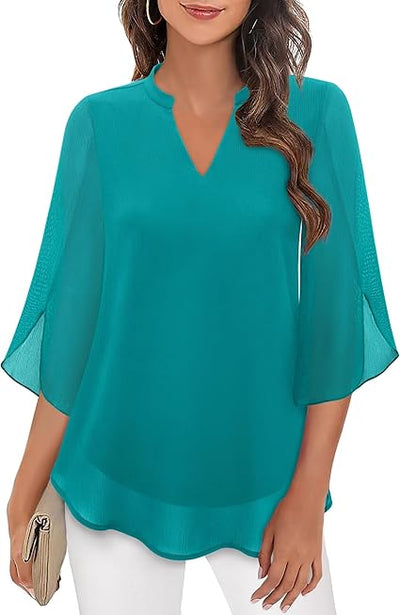 Eliane™ | Elegante V-Hals Blouse