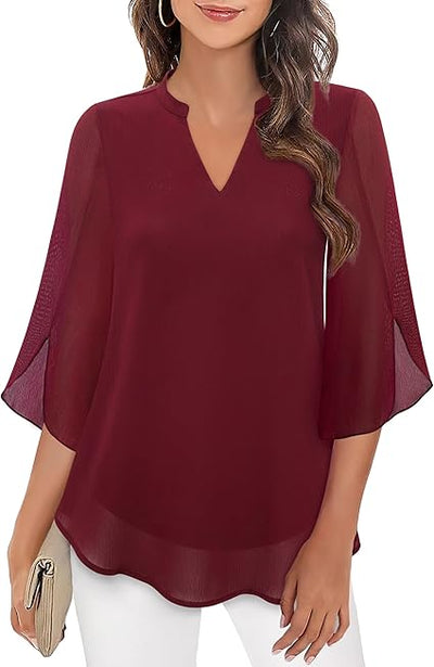 Eliane™ | Elegante V-Hals Blouse