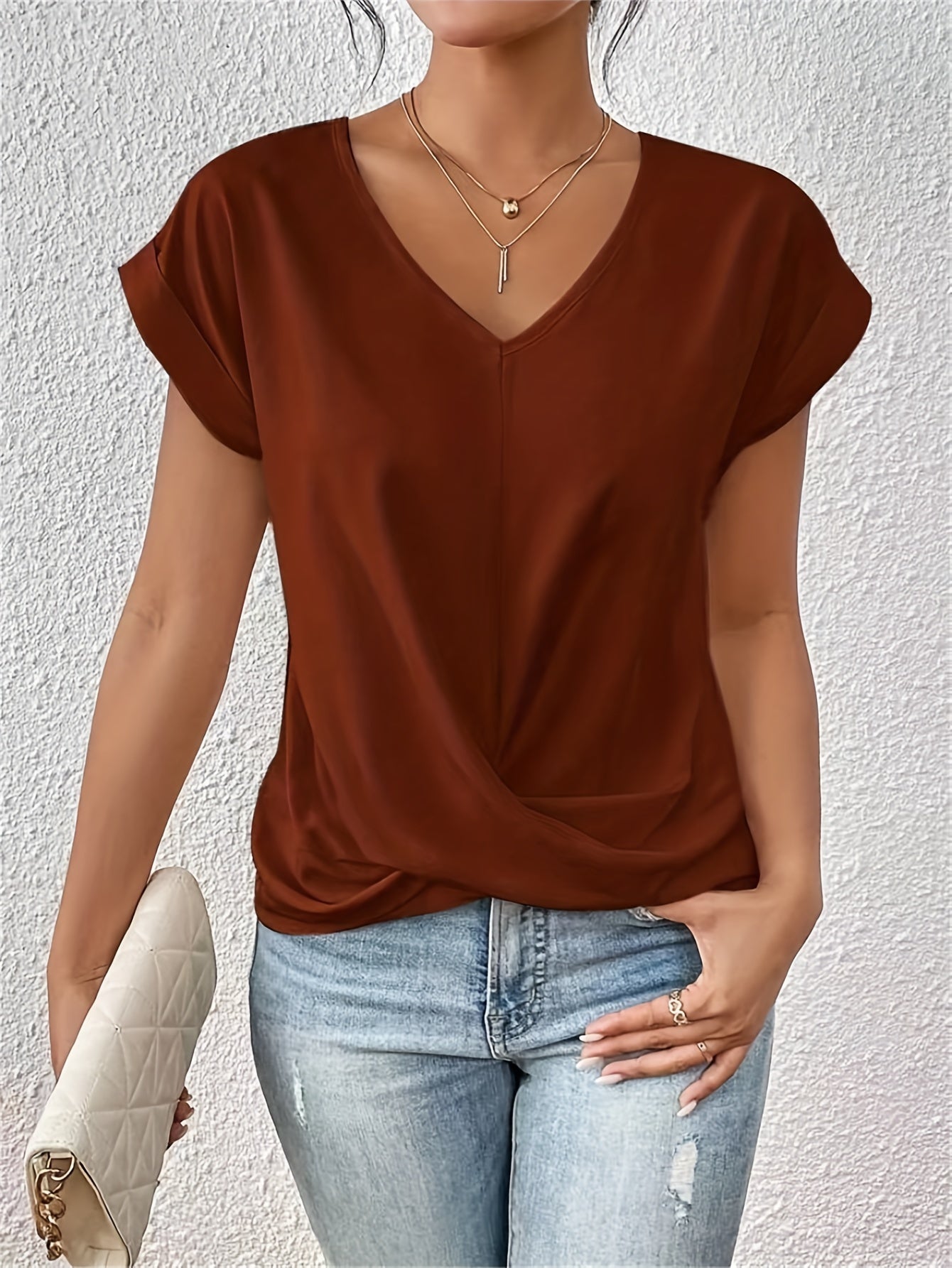 Odette™ | Casual T-shirt met halslijn