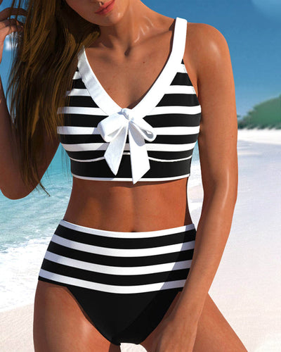 Nel® | Gestreepte bikini met hoge taille
