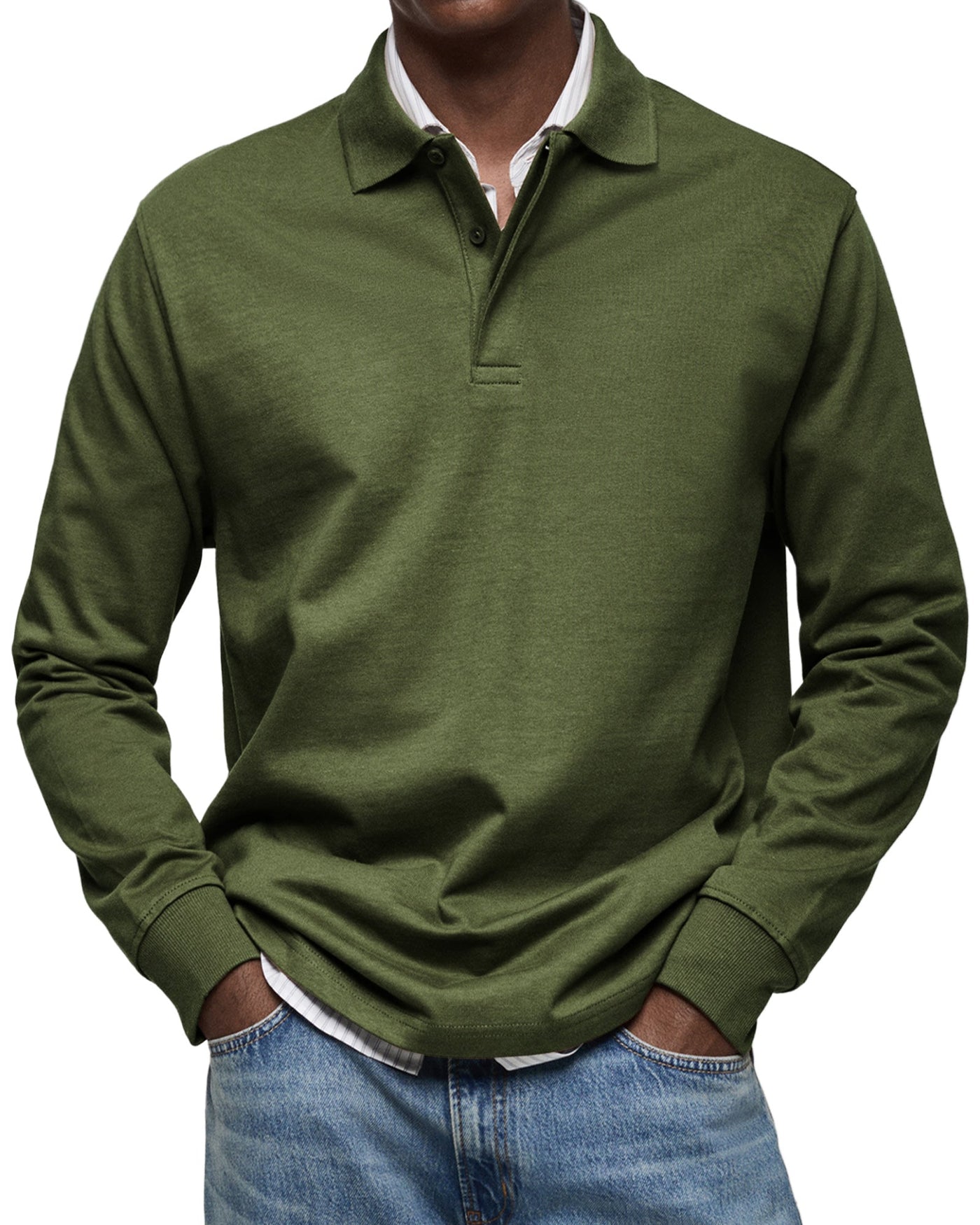 Mason™ | Casual Heren Polo met Lange Mouwen