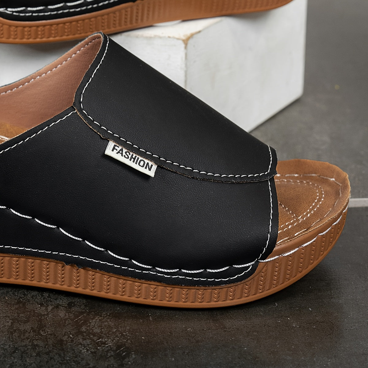 Naya™ | Comfortabele Witte Instap Sandalen met Sleehak