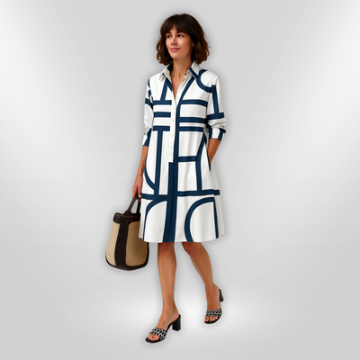 Vianne™ | Stijlvolle Shirtjurk met Grafisch Design