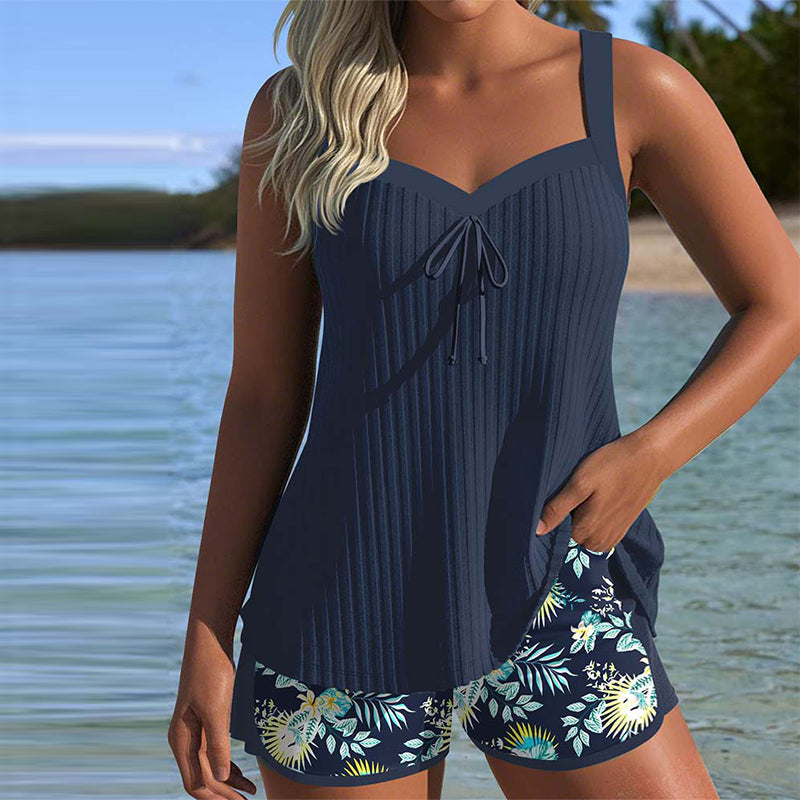 Ilona® | Tankini Gestreept met Tweedelig Strandbroekje