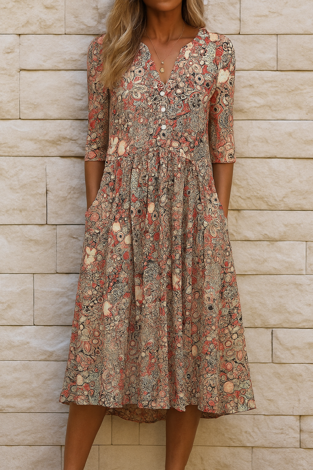 BohoLuna™ | Bohemian Maxi Jurk met Vintage Print
