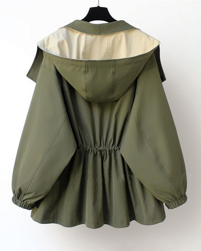 Elodie™ | Tweekleurige Jas met Grote Kraag