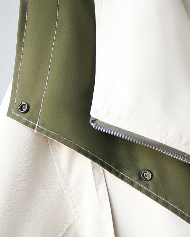 Elodie™ | Tweekleurige Jas met Grote Kraag