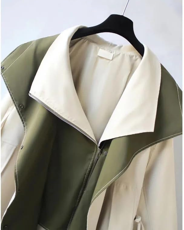 Elodie™ | Tweekleurige Jas met Grote Kraag