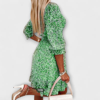 Isabelle | Bloemige Midi Jurk met Elegante Flair