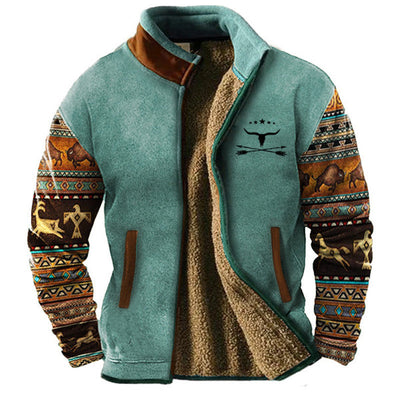 Logan™ | Fleece Jas met Etnische Print